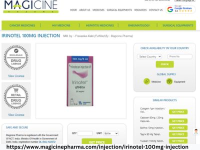 irinotel 100mg injection price