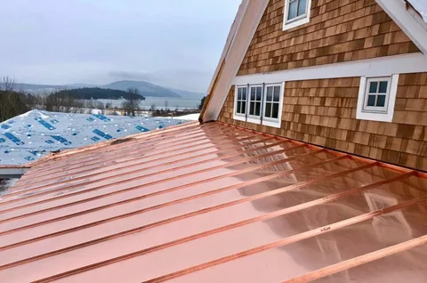 Copper roofing installation