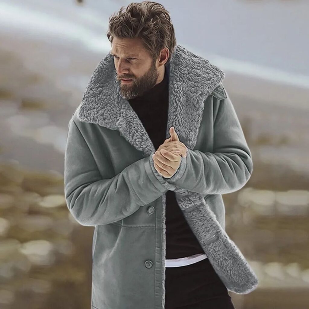 man's fur coat