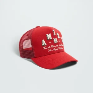 AMIRI VARSITY TRUCKER HAT RED