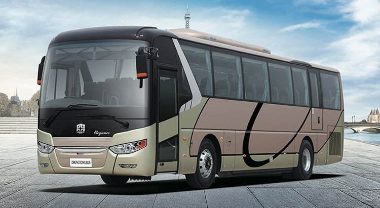 A modern luxury bus from Swat Transport in Dubai, ready for group transportation.