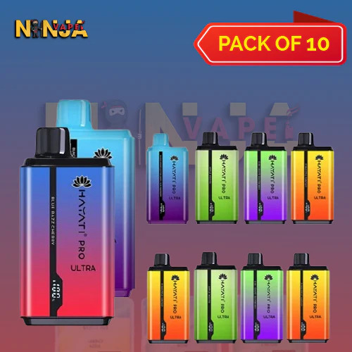 Hayati Pro Ultra 15000 disposable vape pack by Ninja Crystal Vapes