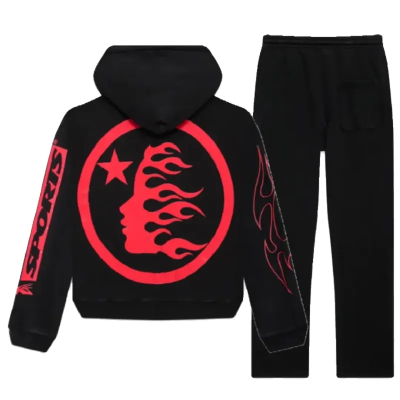 Black Hellstar Sports Future Flame Tracksuit